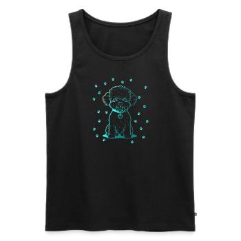 Bichon Frise with small paws - Men's Premium Organic Tank Top - black - Front - AI Model Male 178 light (178cm)
