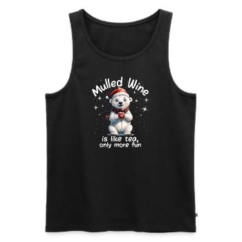 Christmas Market Funny Mulled Wine Drink Sayings - Men's Premium Organic Tank Top - black - Front - Michal (187cm)