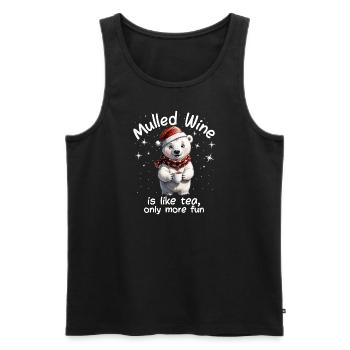 Christmas Market Funny Mulled Wine Drink Sayings - Men's Premium Organic Tank Top - black - Front - Michal (187cm)