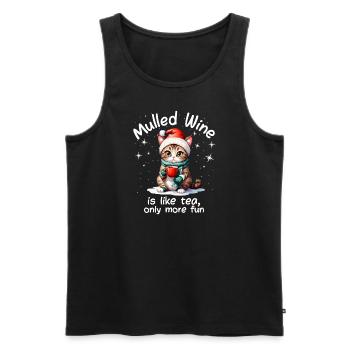 Christmas Market Funny Mulled Wine Drink Sayings - Men's Premium Organic Tank Top - black - Front - Michal (187cm)