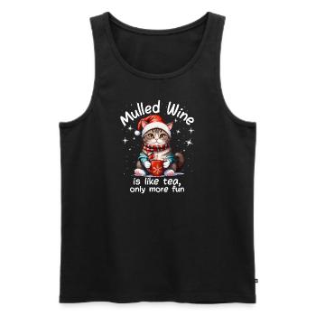 Christmas Market Funny Mulled Wine Drink Sayings - Men's Premium Organic Tank Top - black - Front - Michal (187cm)
