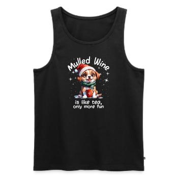 Christmas Market Funny Mulled Wine Drink Sayings - Men's Premium Organic Tank Top - black - Front - Michal (187cm)