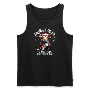 Christmas Market Funny Mulled Wine Drink Sayings - Men's Premium Organic Tank Top - black - Front - Michal (187cm)