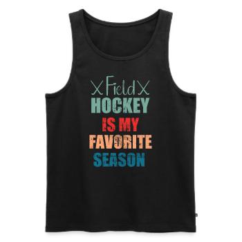 Le hockey sur gazon est ma saison préférée de hockey en salle - Débardeur bio Premium Homme - noir - Devant - AI Model Male 178 light (178cm)