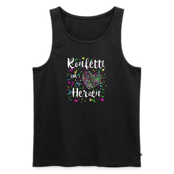 Konfetti im Herzen für Karneval oder Fasching - Männer Premium Bio Tank Top - Schwarz - Vorne - Michal (187cm)