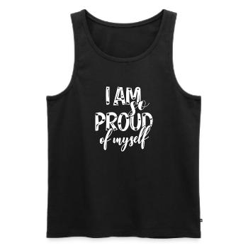 I am so proud of myself Spruch Anerkennung - Men's Premium Organic Tank Top - black - Front - Michal (187cm)