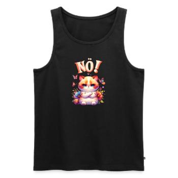 Chat drôle de dire non ! Pour les amoureux des chats - Débardeur bio Premium Homme - noir - Devant - AI Model Male 178 light (178cm)