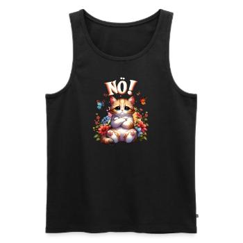 Chat drôle de dire non ! Pour les amoureux des chats - Débardeur bio Premium Homme - noir - Devant - AI Model Male 178 light (178cm)