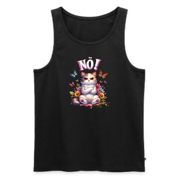Chat drôle de dire non ! Pour les amoureux des chats - Débardeur bio Premium Homme - noir - Devant - AI Model Male 178 light (178cm)
