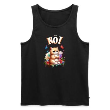 Cat Funny Saying Nope! for cat lovers - Men's Premium Organic Tank Top - black - Front - Michal (187cm)