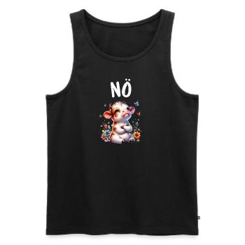 Vache disant non pour les garçons et les filles - Débardeur bio Premium Homme - noir - Devant - Michal (187cm)