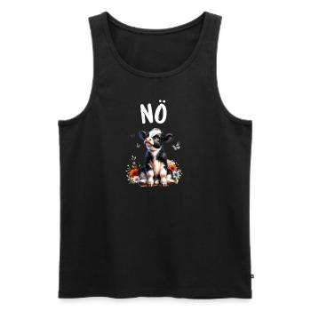 Vache disant non pour les garçons et les filles - Débardeur bio Premium Homme - noir - Devant - Michal (187cm)