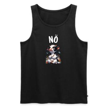 Vache disant non pour les garçons et les filles - Débardeur bio Premium Homme - noir - Devant - Michal (187cm)