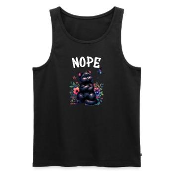 Cat Funny Saying Nope for Cat Lovers - Men's Premium Organic Tank Top - black - Front - Michal (187cm)