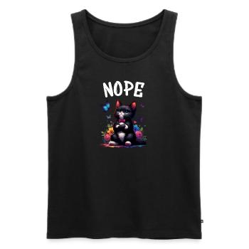 Cat Funny Saying Nope for Cat Lovers - Men's Premium Organic Tank Top - black - Front - Michal (187cm)