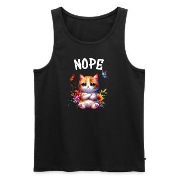 Cat Funny Saying Nope for Cat Lovers - Men's Premium Organic Tank Top - black - Front - Michal (187cm)