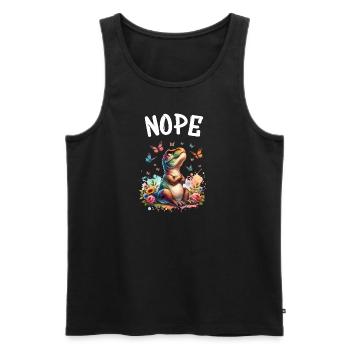 Dinosaur Saying Nope for Boys and Girls - Men's Premium Organic Tank Top - black - Front - AI Model Male 178 light (178cm)