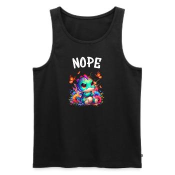 Dinosaur Saying Nope for Boys and Girls - Men's Premium Organic Tank Top - black - Front - AI Model Male 178 light (178cm)