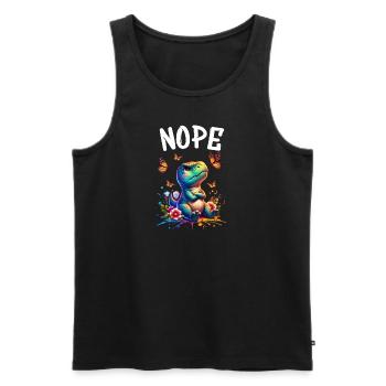 Dinosaurier Spruch Nope für Jungen und Mädchen - Männer Premium Bio Tank Top - Schwarz - Vorne - Michal (187cm)