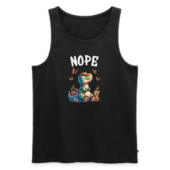 Dinosaur Saying Nope for Boys and Girls - Men's Premium Organic Tank Top - black - Front - AI Model Male 178 light (178cm)