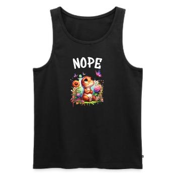Dinosaur Saying Nope for Boys and Girls - Men's Premium Organic Tank Top - black - Front - AI Model Male 178 light (178cm)