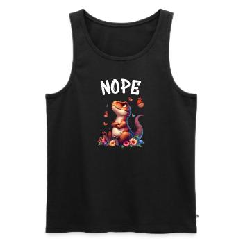 Dinosaur Saying Nope for Boys and Girls - Men's Premium Organic Tank Top - black - Front - AI Model Male 178 light (178cm)