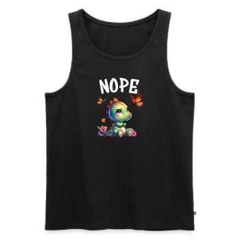Dinosaurier Spruch Nope für Jungen und Mädchen - Männer Premium Bio Tank Top - Schwarz - Vorne - Michal (187cm)
