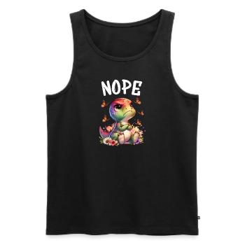 Dinosaur Saying Nope for Boys and Girls - Men's Premium Organic Tank Top - black - Front - Michal (187cm)