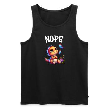 Dinosaurier Spruch Nope für Jungen und Mädchen - Männer Premium Bio Tank Top - Schwarz - Vorne - Michal (187cm)