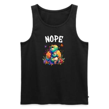 Dinosaur Saying Nope for Boys and Girls - Men's Premium Organic Tank Top - black - Front - AI Model Male 178 light (178cm)