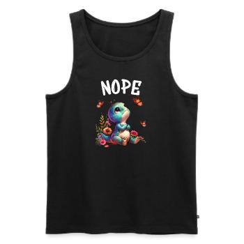 Dinosaur Saying Nope for Boys and Girls - Men's Premium Organic Tank Top - black - Front - Michal (187cm)
