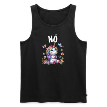 Licorne disant non Garçon et fille Créature mythique - Débardeur bio Premium Homme - noir - Devant - Michal (187cm)