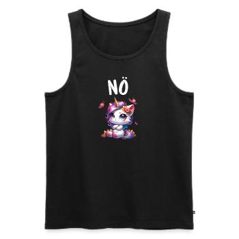 Licorne disant non Garçon et fille Créature mythique - Débardeur bio Premium Homme - noir - Devant - Michal (187cm)