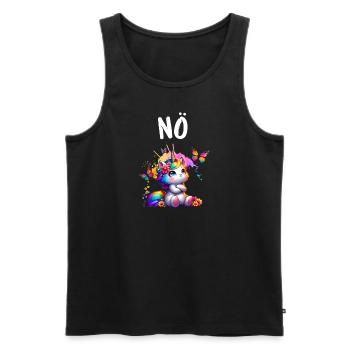 Licorne disant non Garçon et fille Créature mythique - Débardeur bio Premium Homme - noir - Devant - Michal (187cm)