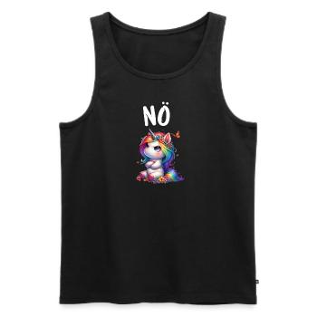 Licorne disant non Garçon et fille Créature mythique - Débardeur bio Premium Homme - noir - Devant - Michal (187cm)