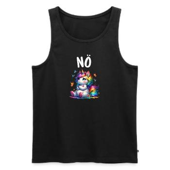 Licorne disant non garçon et fille créature mythique - Débardeur bio Premium Homme - noir - Devant - Michal (187cm)