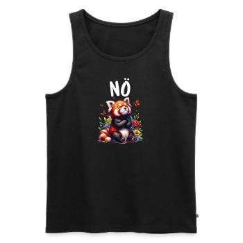 Panda roux Drôle de dicton Nope Renard de Feu - Débardeur bio Premium Homme - noir - Devant - AI Model Male 178 light (178cm)