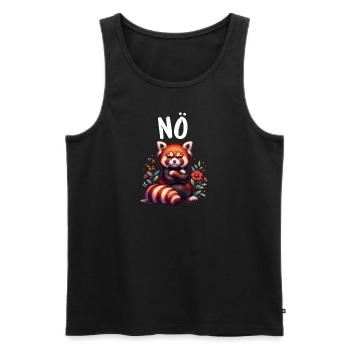Panda roux Drôle de dicton Nope Renard de Feu - Débardeur bio Premium Homme - noir - Devant - AI Model Male 178 light (178cm)