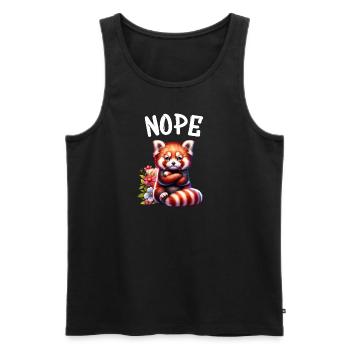 Roter Panda Lustiger Spruch Nope Feuerfuchs - Männer Premium Bio Tank Top - Schwarz - Vorne - AI Model Male 178 light (178cm)