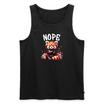 Roter Panda Lustiger Spruch Nope Feuerfuchs - Männer Premium Bio Tank Top - Schwarz - Vorne - AI Model Male 178 light (178cm)