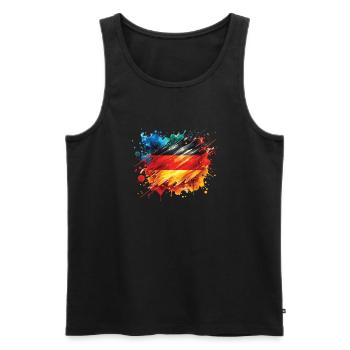 Fahne Deutschland Flagge für Sport Fan - Männer Premium Bio Tank Top - Schwarz - Vorne - AI Model Male 178 light (178cm)