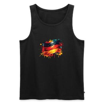 Fahne Deutschland Flagge für Sport Fan - Männer Premium Bio Tank Top - Schwarz - Vorne - AI Model Male 178 light (178cm)