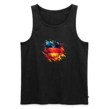 Fahne Deutschland Flagge für Sport Fan - Männer Premium Bio Tank Top - Schwarz - Vorne - AI Model Male 178 light (178cm)