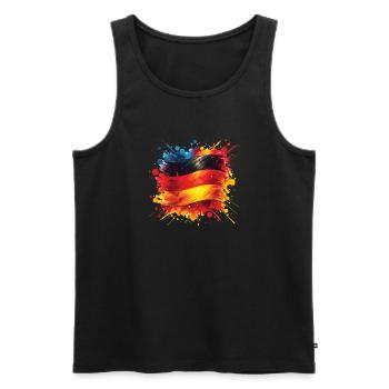 Fahne Deutschland Flagge für Sport Fan - Männer Premium Bio Tank Top - Schwarz - Vorne - AI Model Male 178 light (178cm)