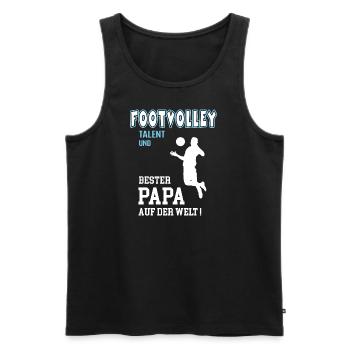 Footvolley Bester Papa Vater Vatertag Geburtstag - Männer Premium Bio Tank Top - Schwarz - Vorne - Michal (187cm)