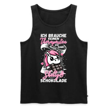 Funny Horse Saying Therapist Shetty Pony - Men's Premium Organic Tank Top - black - Front - Michal (187cm)