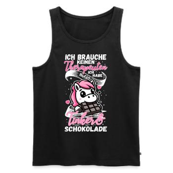 Funny Horse Saying Therapist Tinker Pony - Men's Premium Organic Tank Top - black - Front - Michal (187cm)