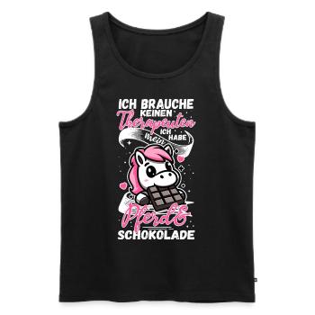 Funny Horse Saying Therapist Horse - Men's Premium Organic Tank Top - black - Front - Michal (187cm)