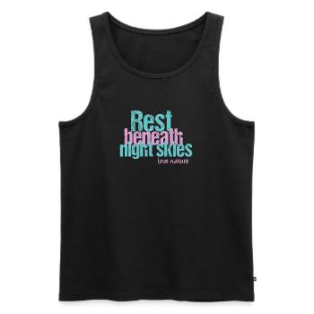 Tranquility under the night sky - Men's Premium Organic Tank Top - black - Front - AI Model Male 178 light (178cm)