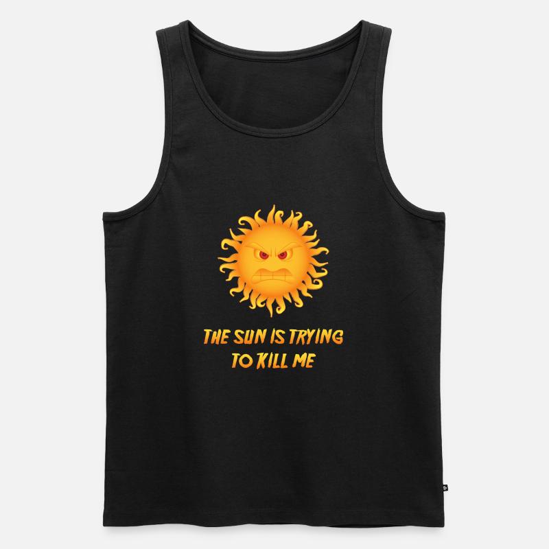 Sonne - Männer Premium Bio Tank Top - Schwarz